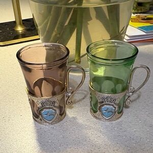 Vintage South Carolina 50's Libby Reflections Shot Cordial Glasses Souvenir